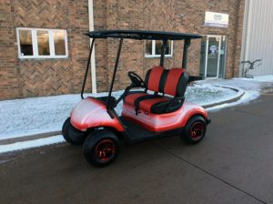 Custom White and Red Golf Car-Harris Golf Cars-Iowa, Illinois, Wisconsin Nebraska