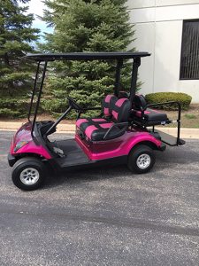 Custom Pink Golf Car-Harris Golf Cars-Iowa, Illinois, Wisconsin, Nebraska