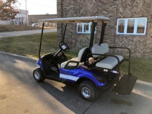 2007 Blue and White Golf Car