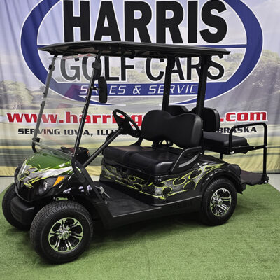 2009 Black and Green Flame Golf Car