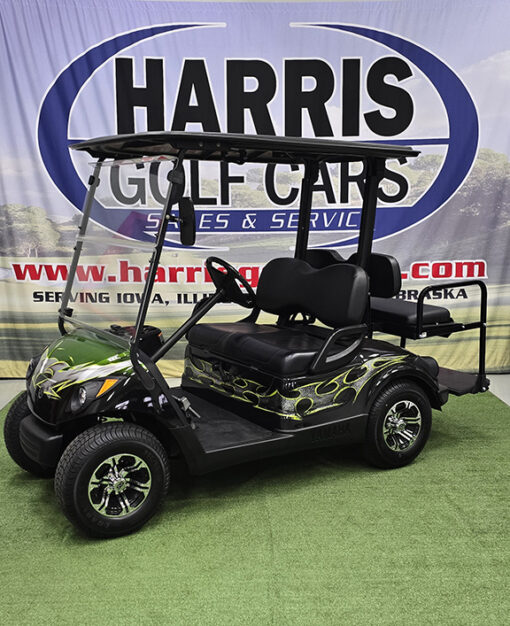 2009 Black and Green Flame Golf Car