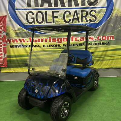 2011 Blue and Black Flame Golf Car