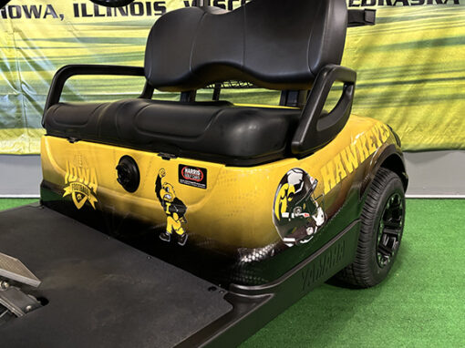 2016 Yamaha AC PTV FLA Custom Iowa Hawkeye Golf Car - Image 4