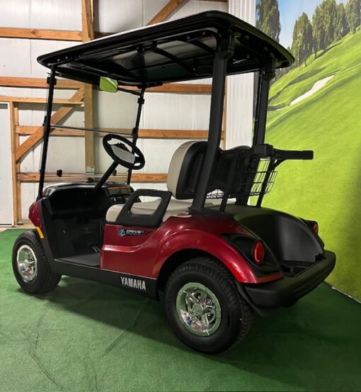 2022 Yamaha AC PTV LI Jasper Red Golf Car - Image 4