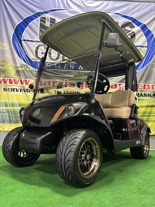 Custom Onyx Black Golf Car with Yamaha Bronze Mag Wheels - Image 3